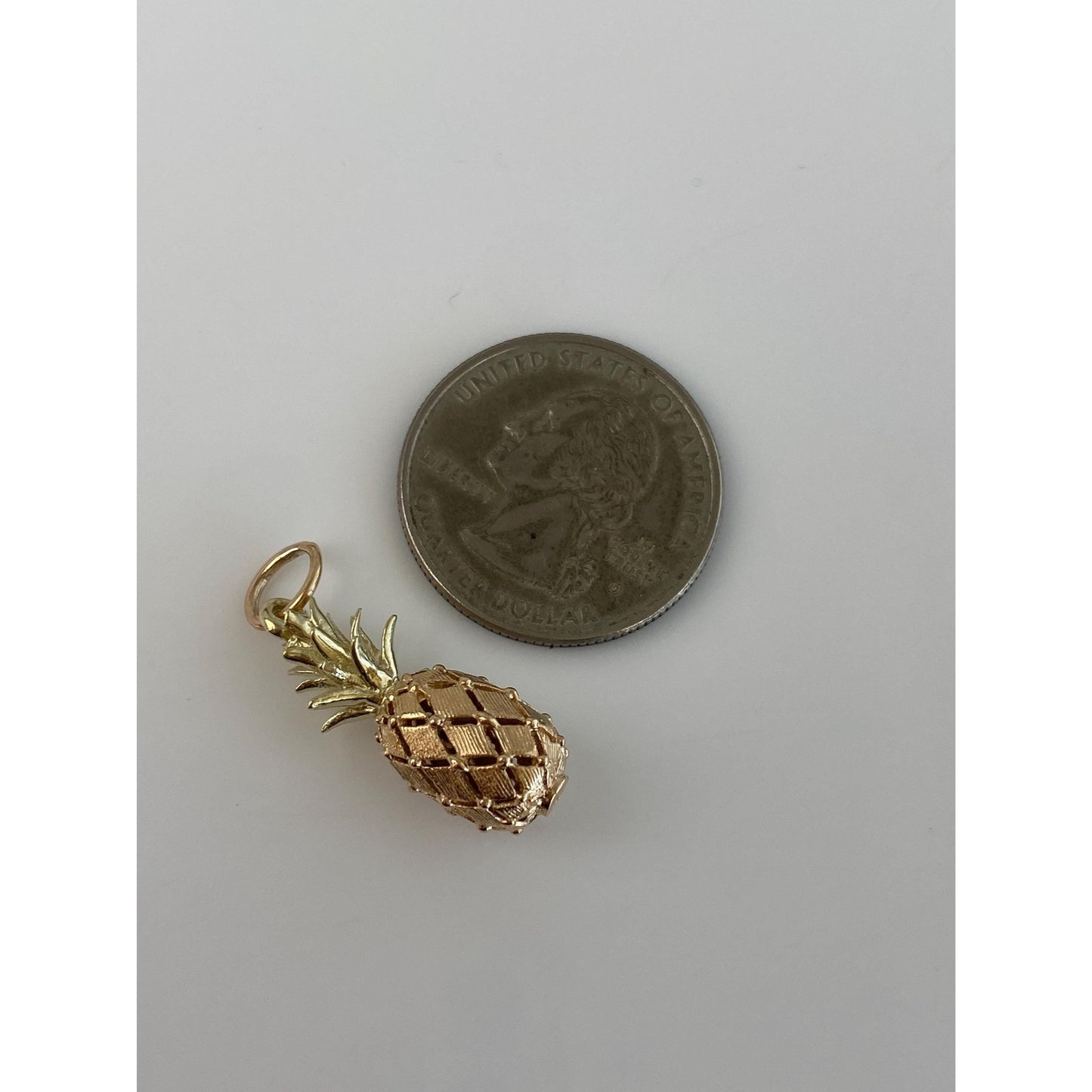 Vintage Solid 14k Rose & Yellow Gold Pineapple Charm