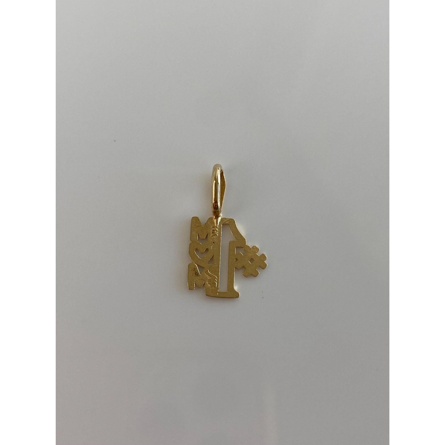 Vintage Solid 14k Yellow Gold '#1 Mom' Charm