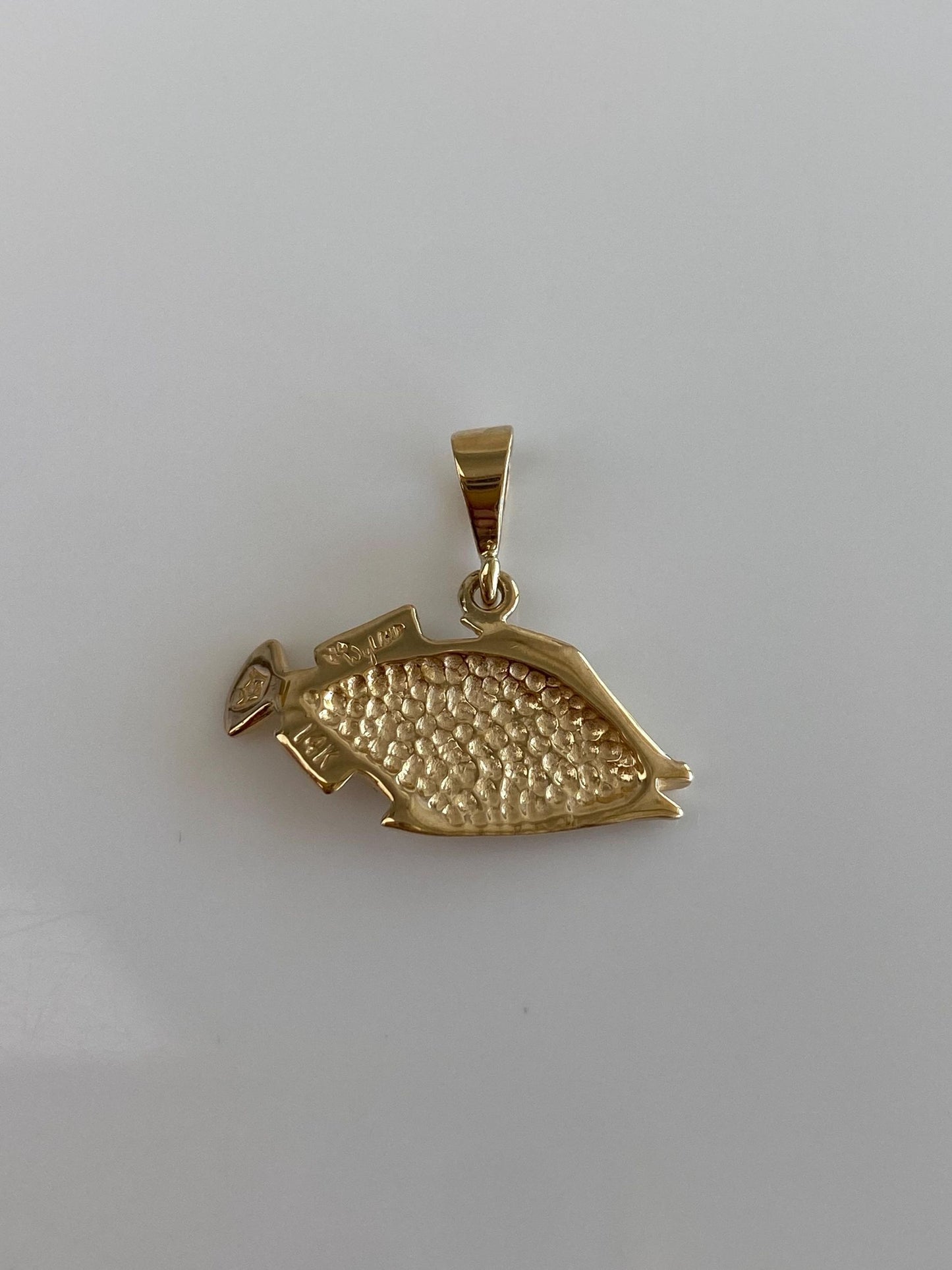 Vintage Solid 14k Yellow Gold Fish Charm