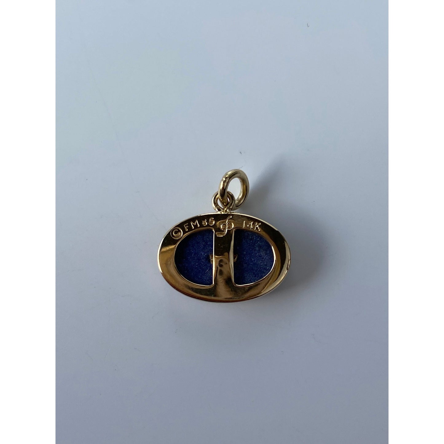 Vintage Solid 14k Yellow Gold Lapis Lazuli Eagle Charm