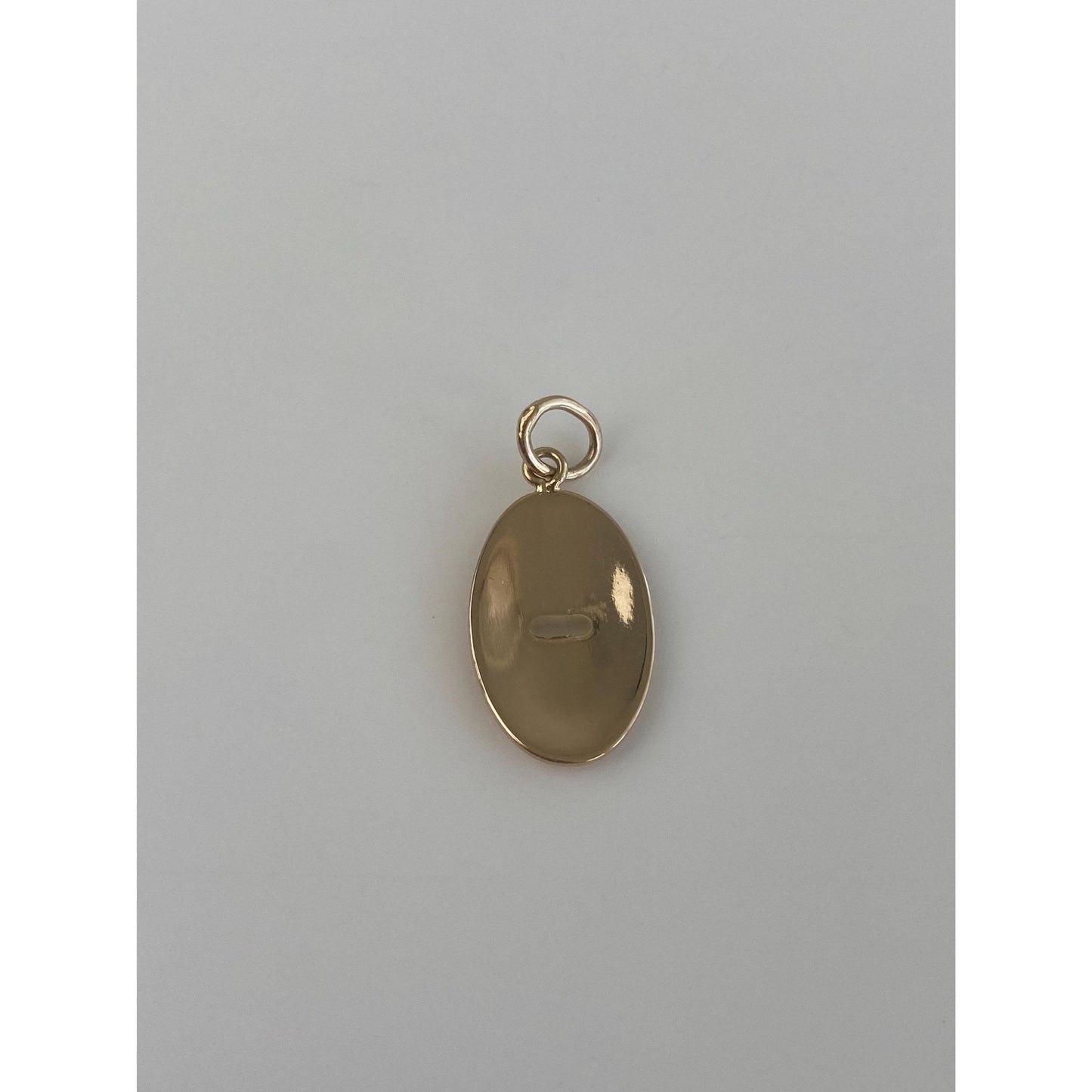 Vintage Solid 14k Yellow Gold Oval Cufflink Conversion Charm