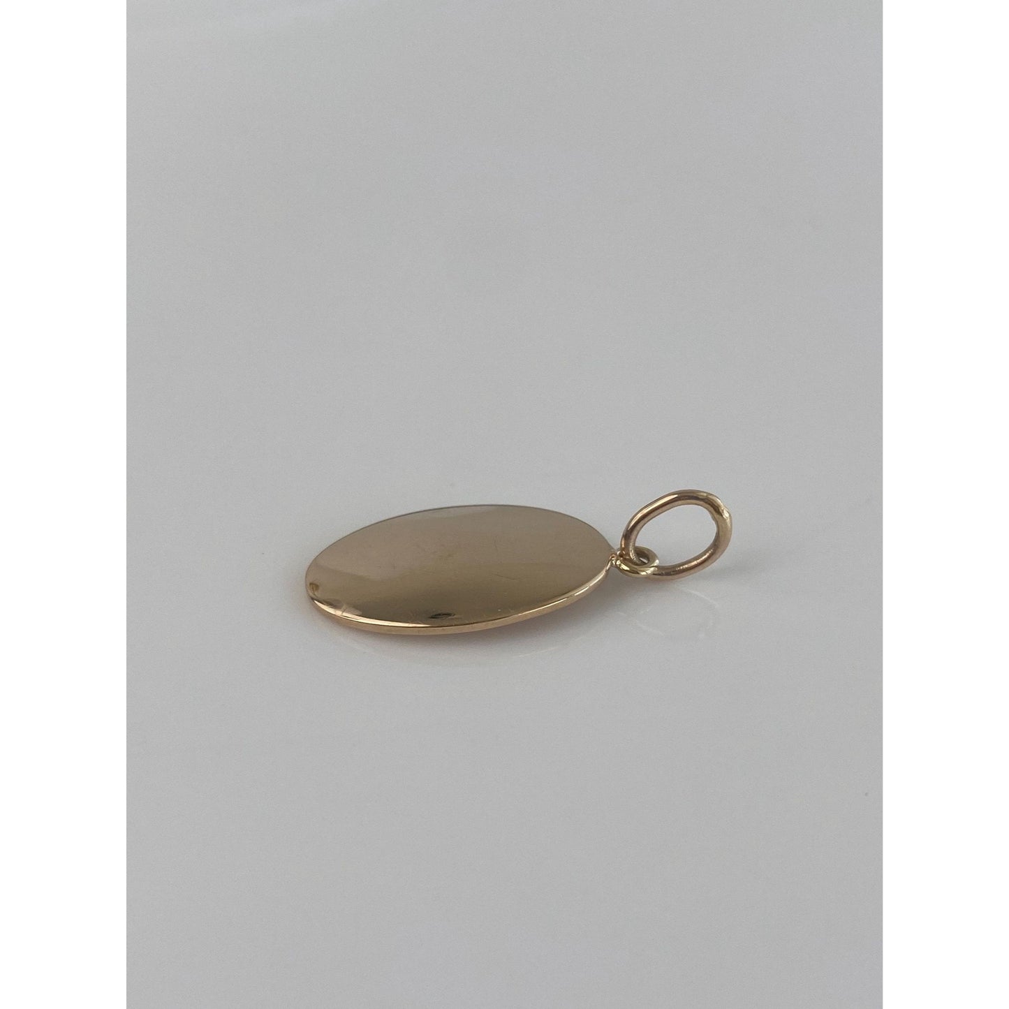 Vintage Solid 14k Yellow Gold Oval Cufflink Conversion Charm