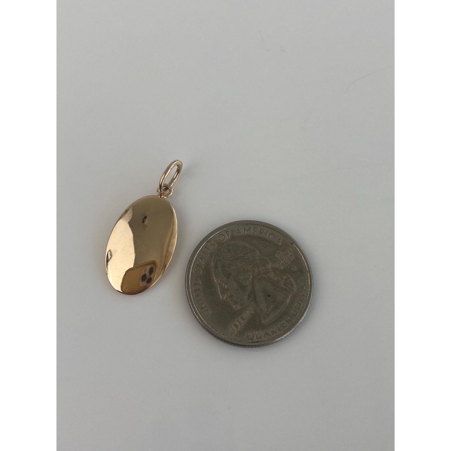 Vintage Solid 14k Yellow Gold Oval Cufflink Conversion Charm