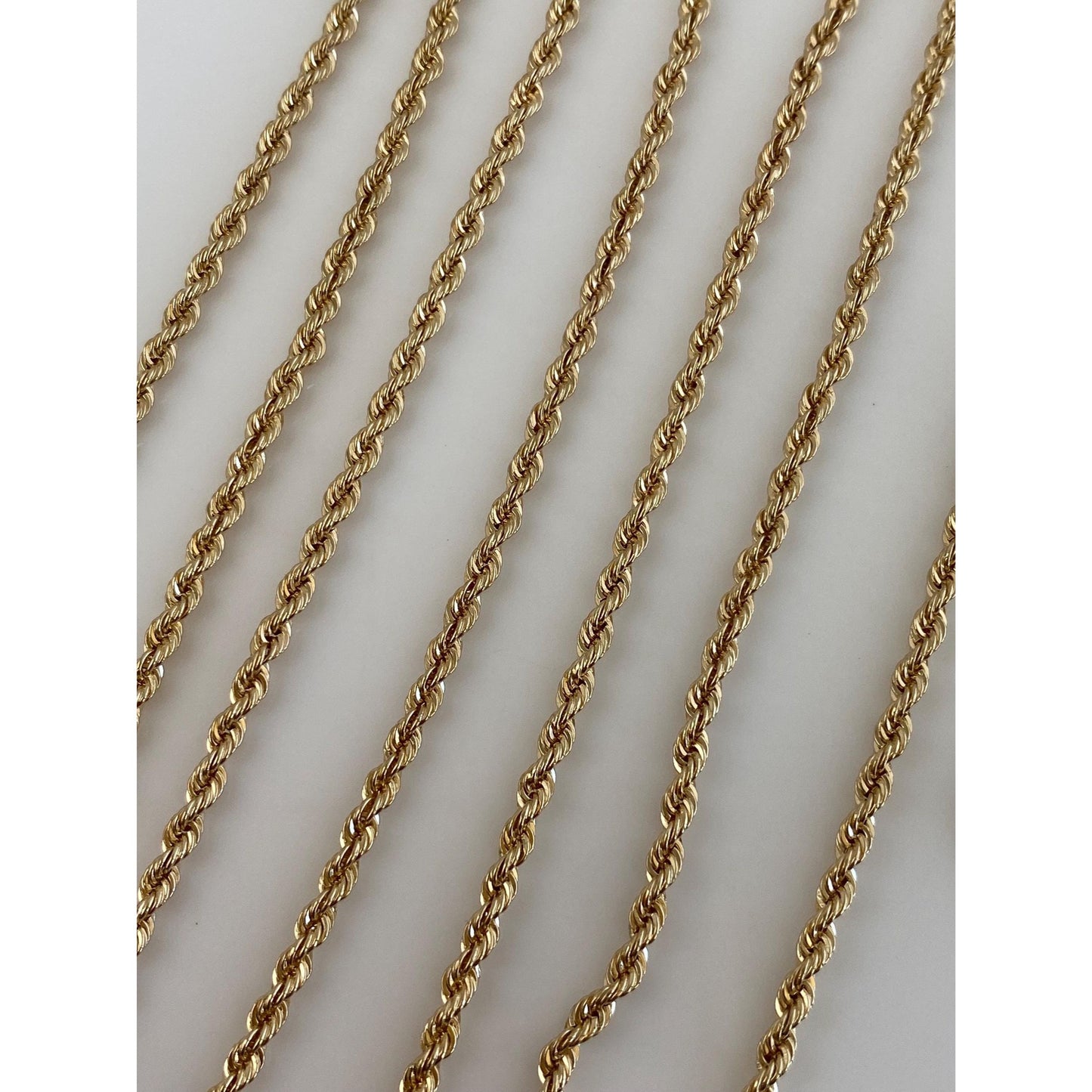 Vintage Solid 14k Yellow Gold Long Rope Chain Necklace - 28.5 inches