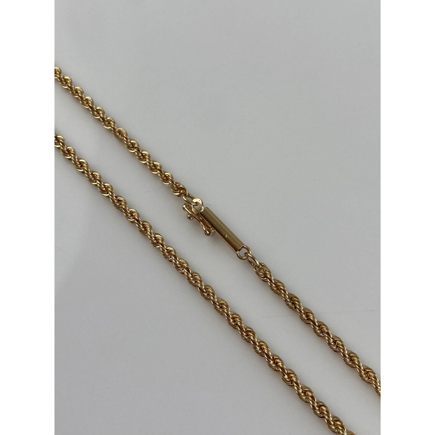 Vintage Solid 14k Yellow Gold Long Rope Chain Necklace - 28.5 inches