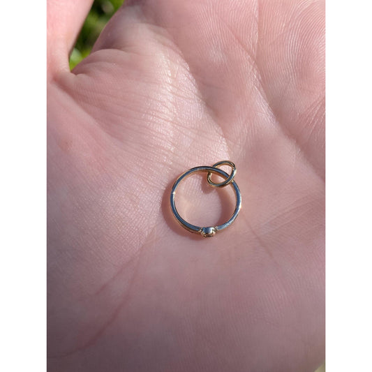 Vintage Solid 14k Yellow Gold Cubic Zirconia Ring Charm