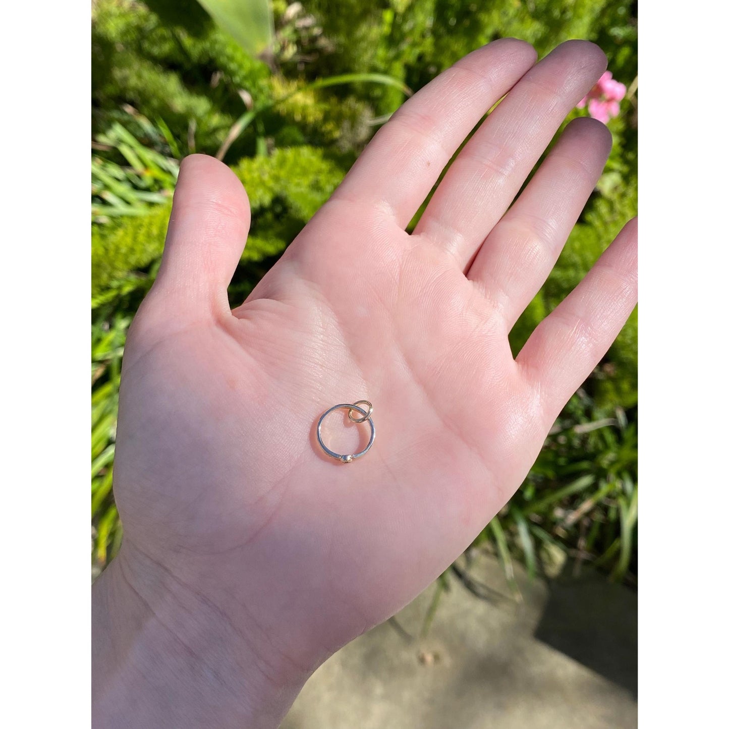 Vintage Solid 14k Yellow Gold Cubic Zirconia Ring Charm