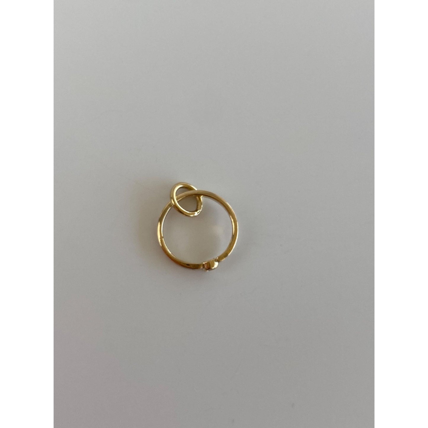Vintage Solid 14k Yellow Gold Cubic Zirconia Ring Charm