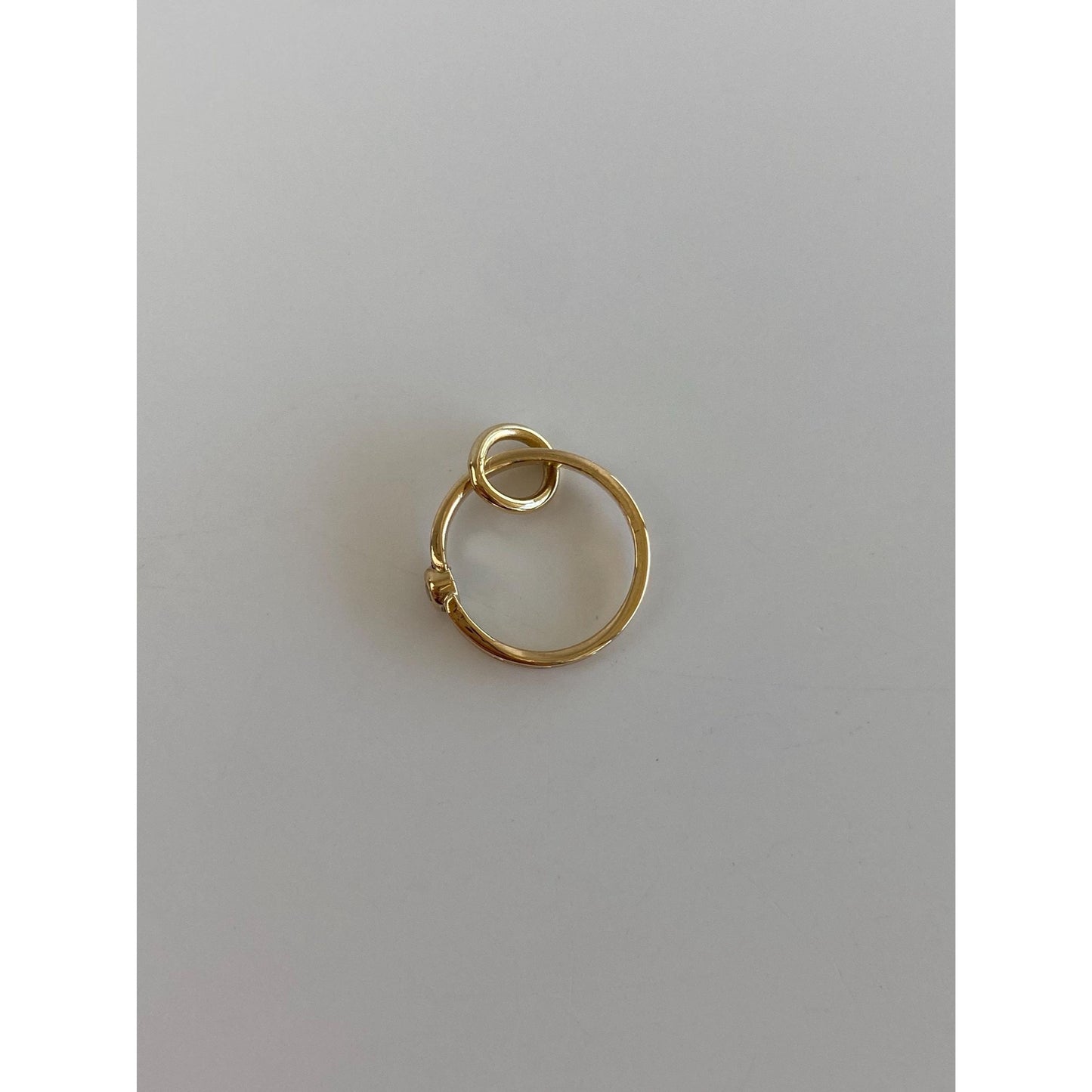 Vintage Solid 14k Yellow Gold Cubic Zirconia Ring Charm