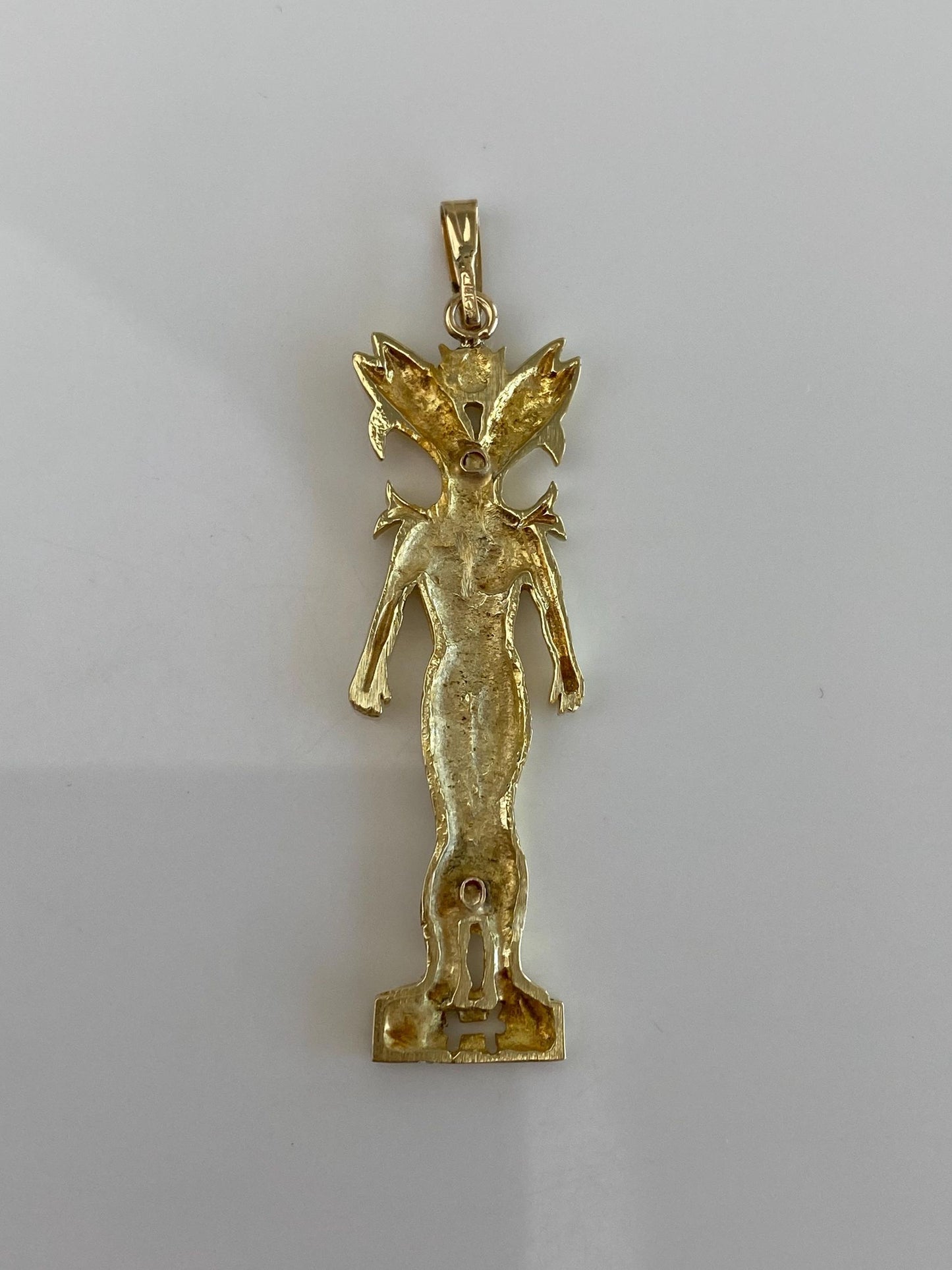 Vintage Solid 14k Yellow Gold Pisces Fish Goddess Charm