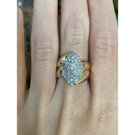 Vintage Solid 14k Yellow Gold Diamond Ring - Size 5.75