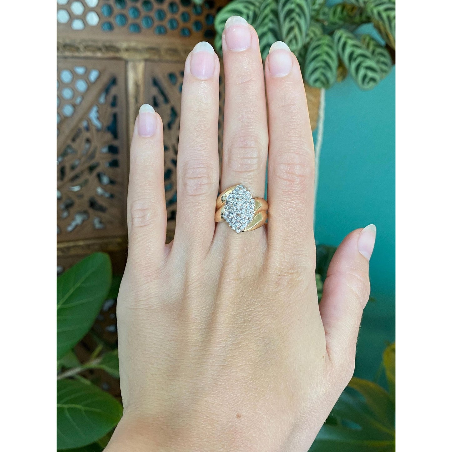 Vintage Solid 14k Yellow Gold Diamond Ring - Size 5.75