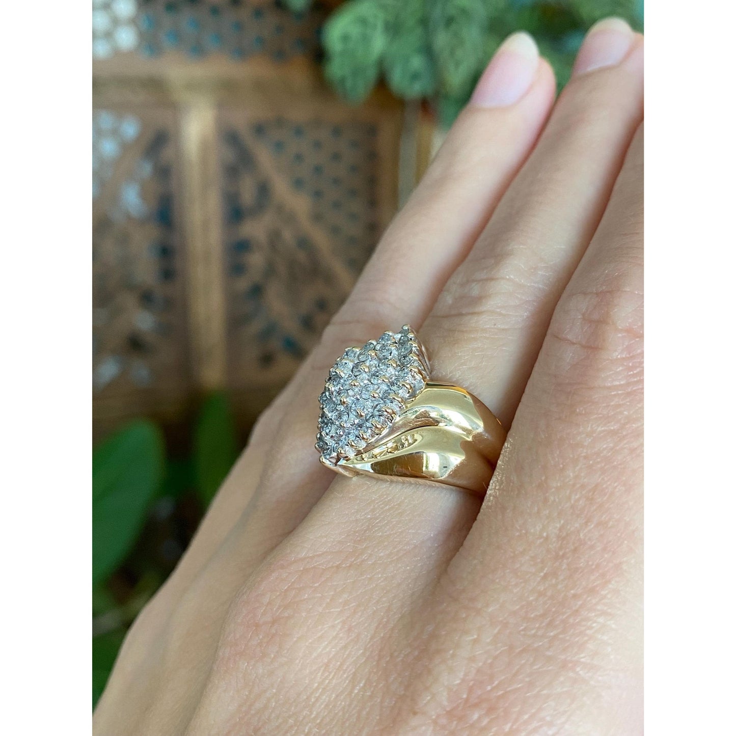 Vintage Solid 14k Yellow Gold Diamond Ring - Size 5.75