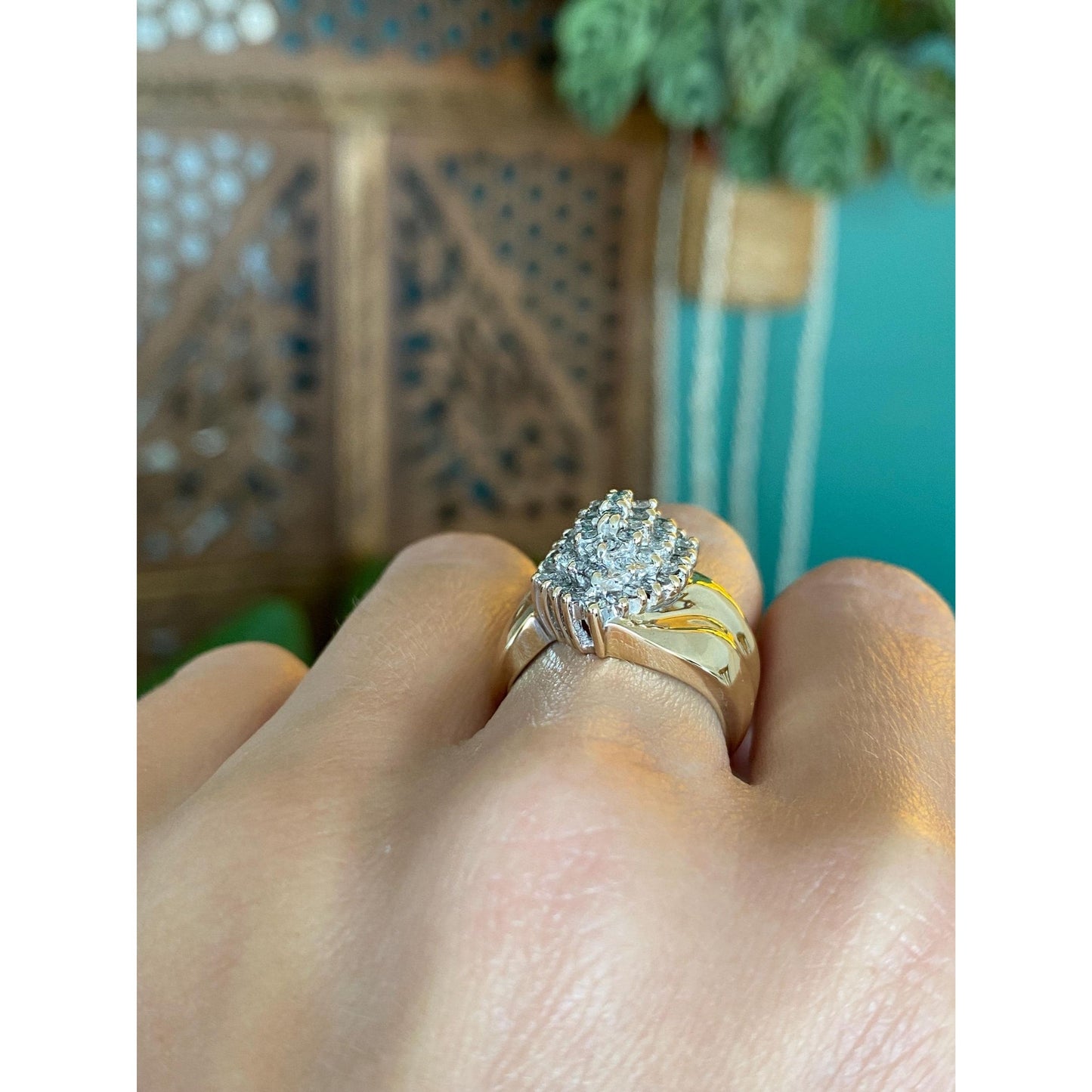 Vintage Solid 14k Yellow Gold Diamond Ring - Size 5.75