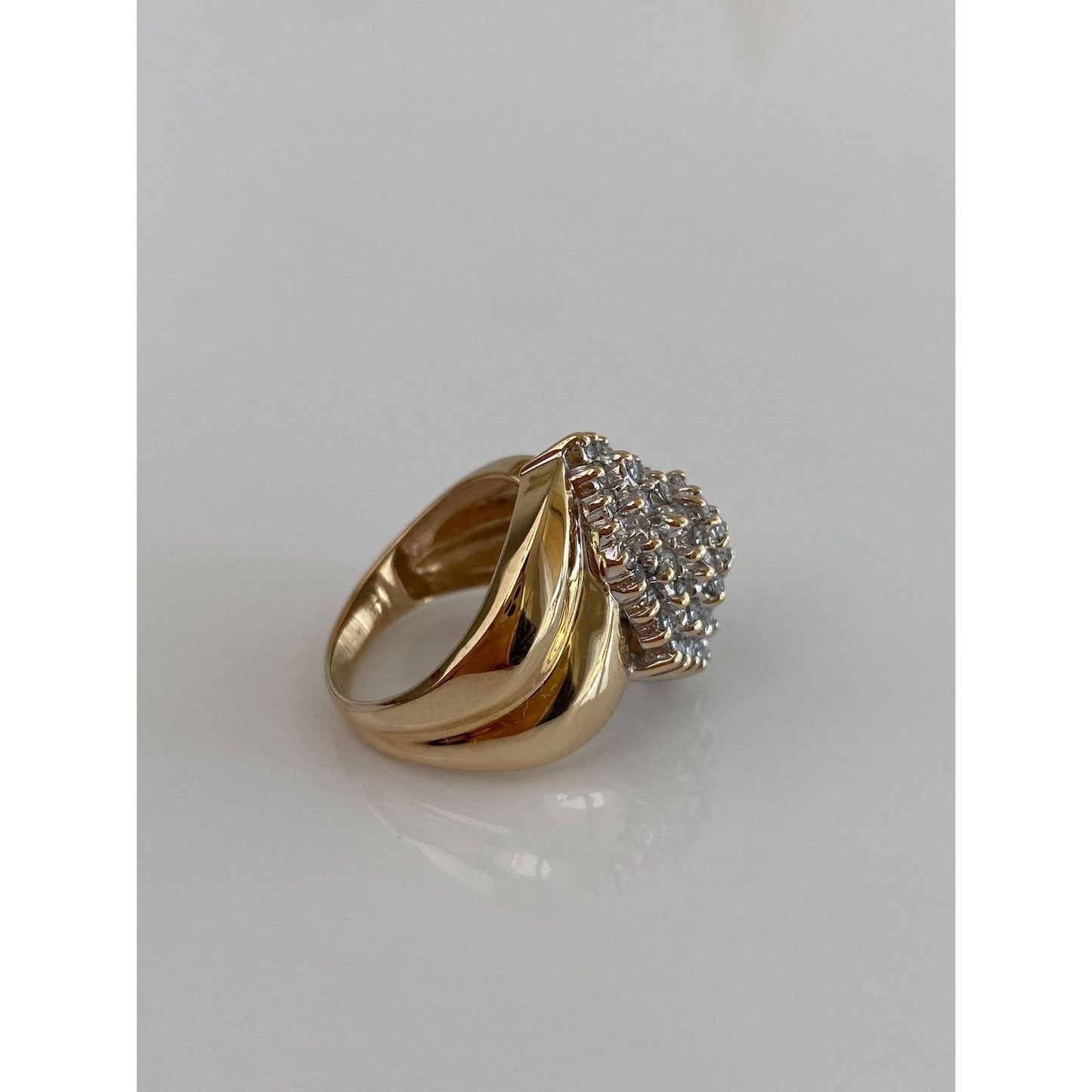Vintage Solid 14k Yellow Gold Diamond Ring - Size 5.75