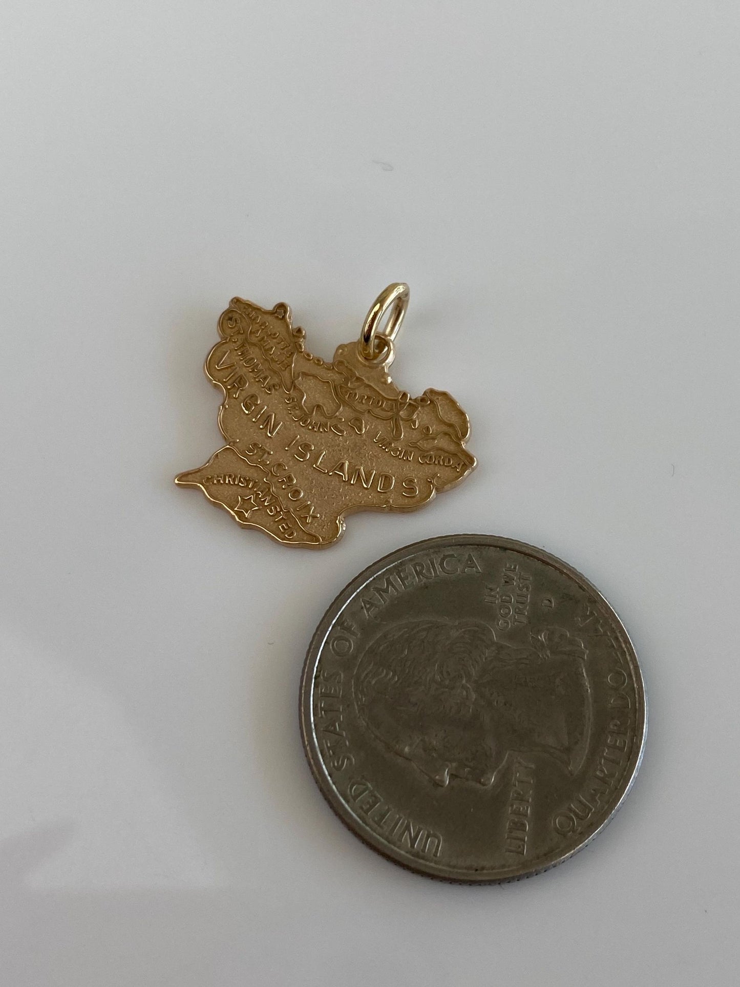 Vintage Solid 14k Yellow Gold Virgin Islands Charm