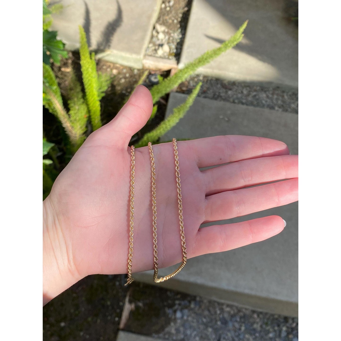Vintage Solid 14k Yellow Gold Rope Chain Necklace - 29.75 inches