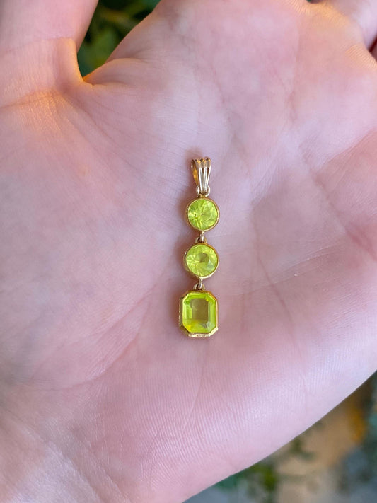 Vintage Solid 10k Yellow Gold Lemon Quartz Dangle Charm