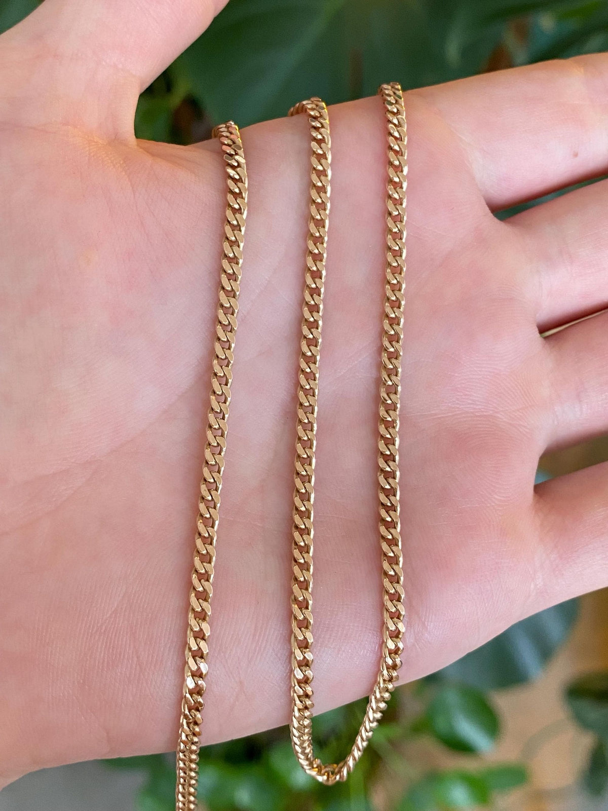 Vintage Solid 14k Yellow Gold Curb Chain Necklace - 20.25 inches