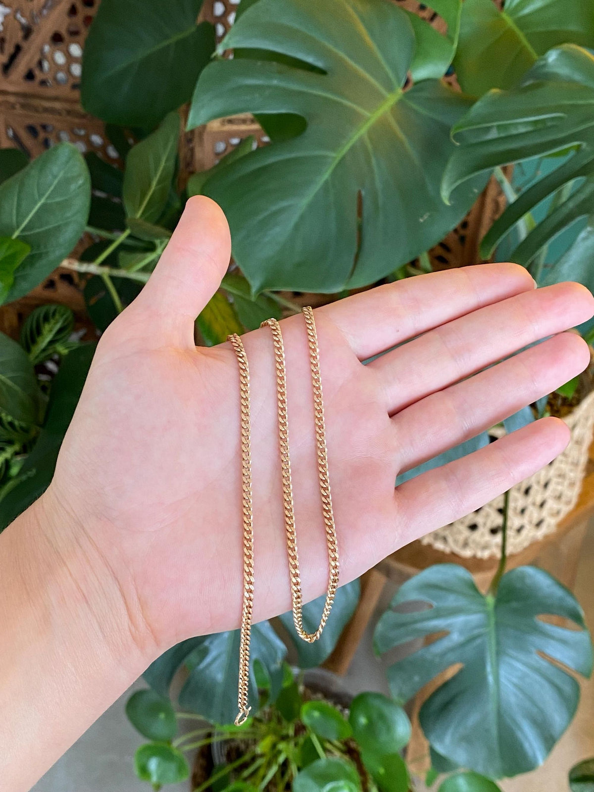 Vintage Solid 14k Yellow Gold Curb Chain Necklace - 20.25 inches