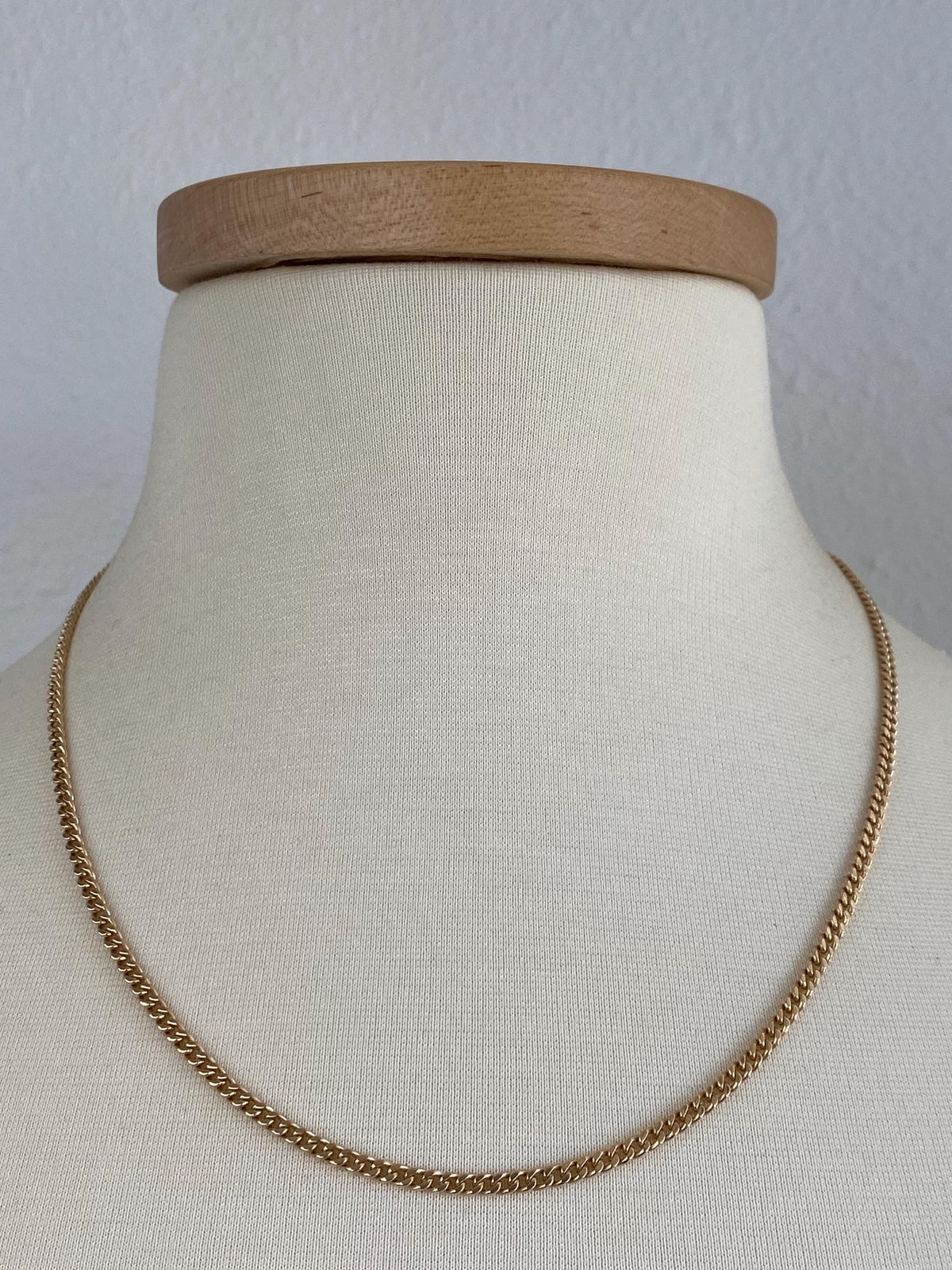Vintage Solid 14k Yellow Gold Curb Chain Necklace - 20.25 inches