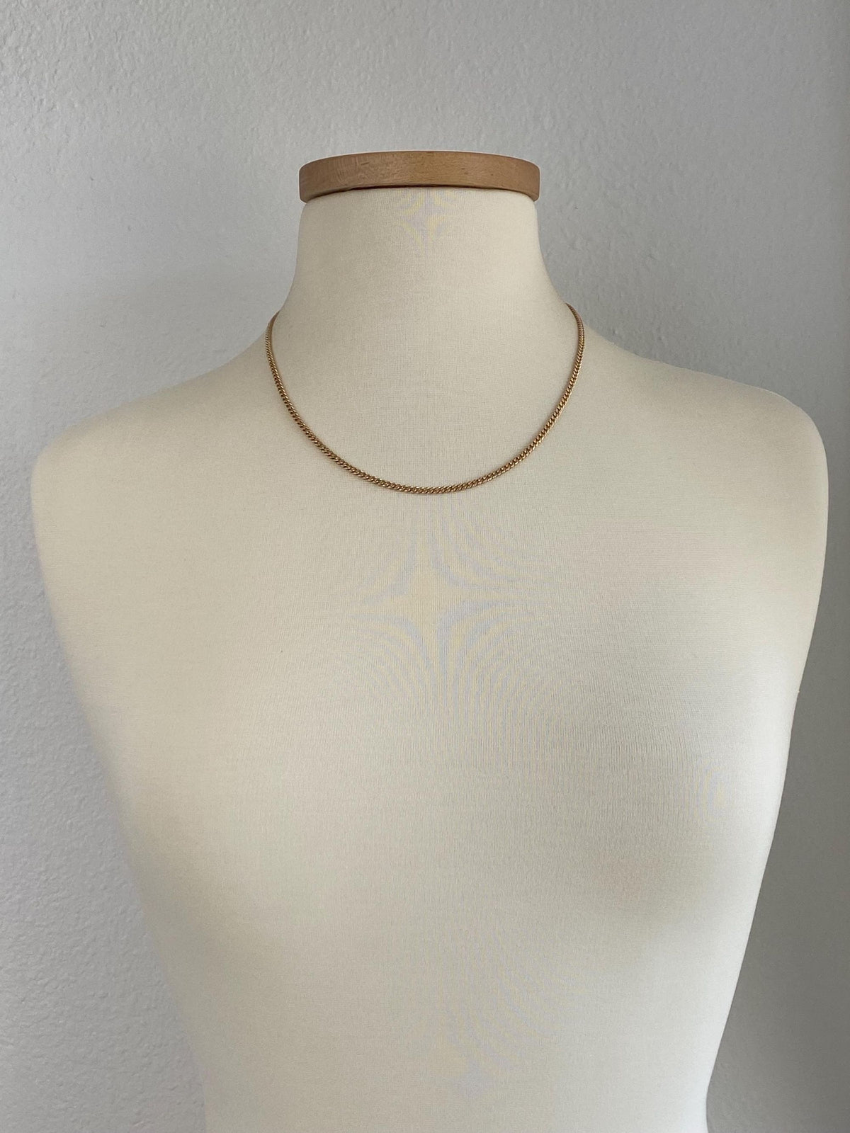 Vintage Solid 14k Yellow Gold Curb Chain Necklace - 20.25 inches