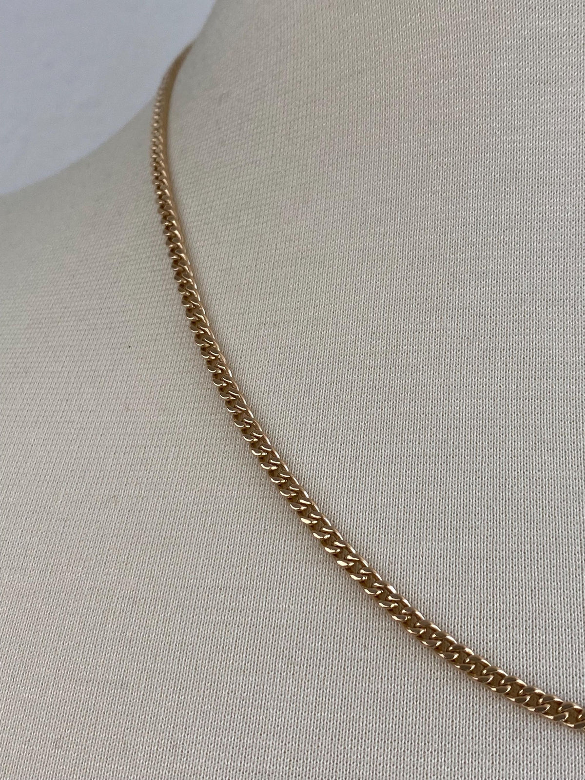 Vintage Solid 14k Yellow Gold Curb Chain Necklace - 20.25 inches