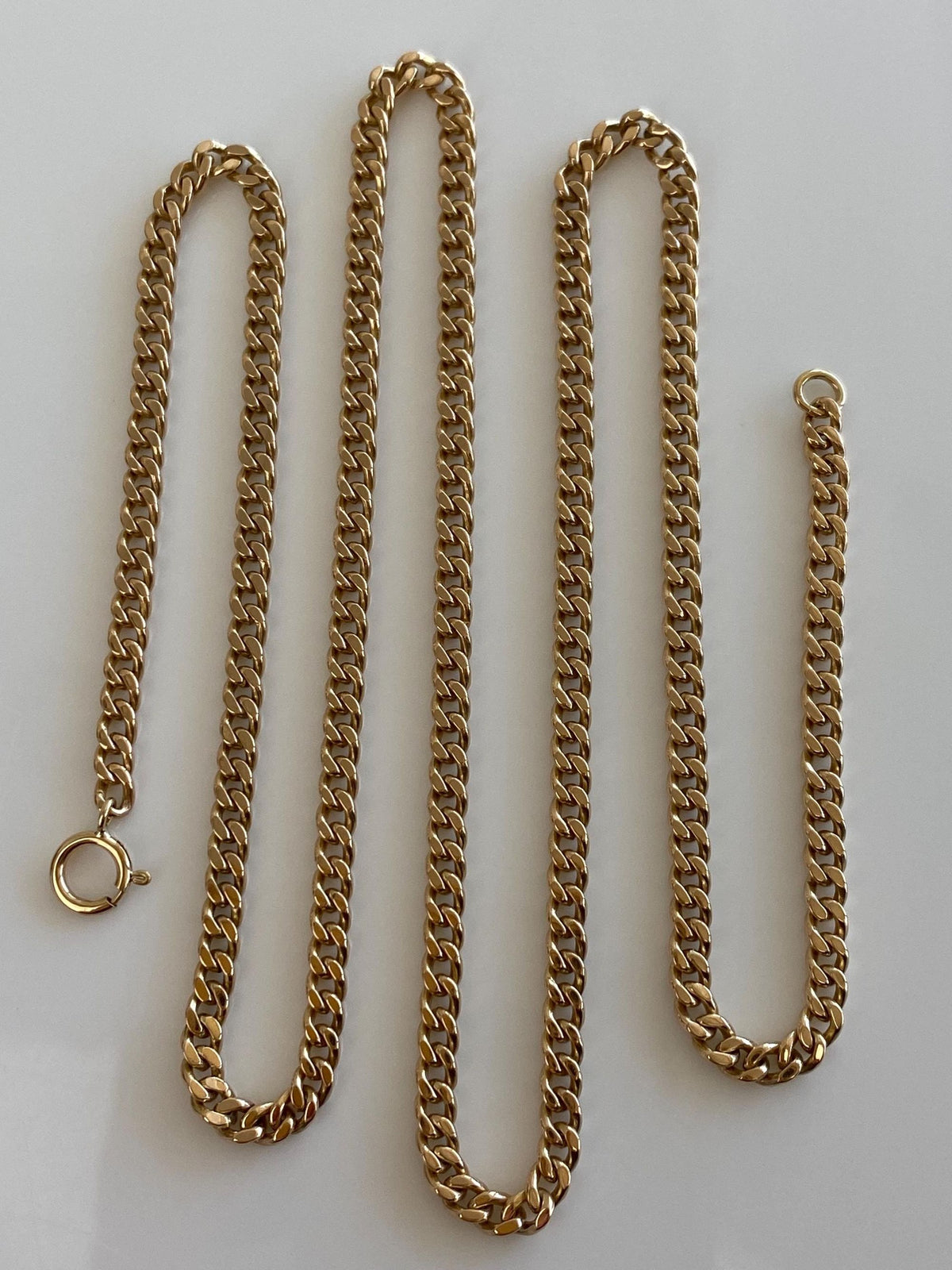 Vintage Solid 14k Yellow Gold Curb Chain Necklace - 20.25 inches