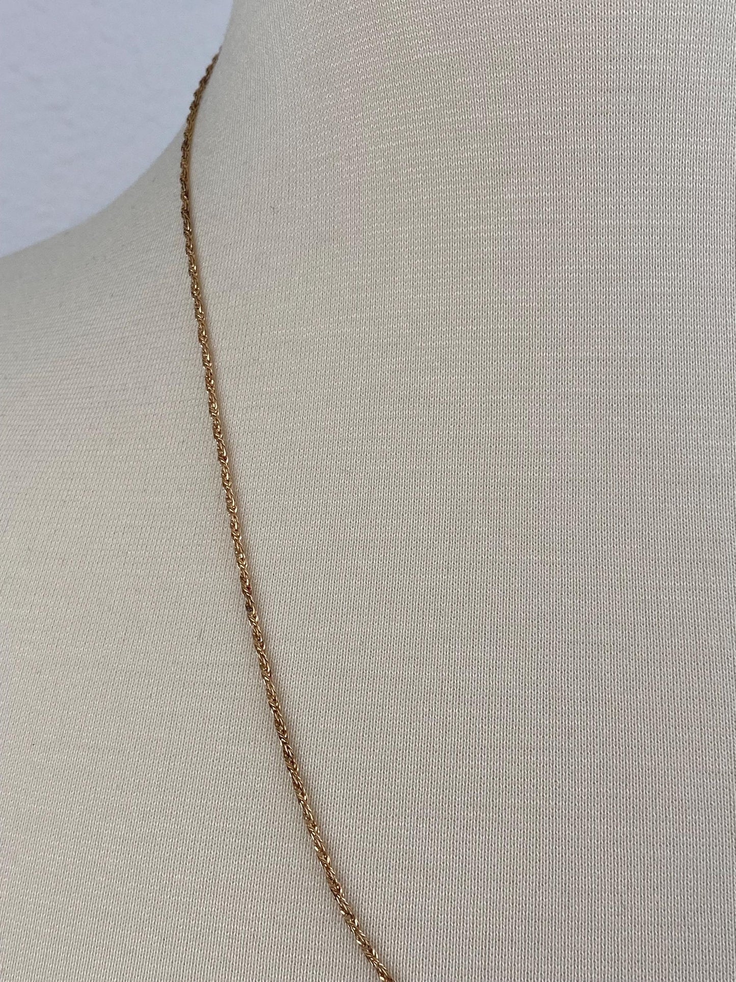 Vintage Solid 14k Yellow Gold Twist Style Chain Necklace - 22 inches