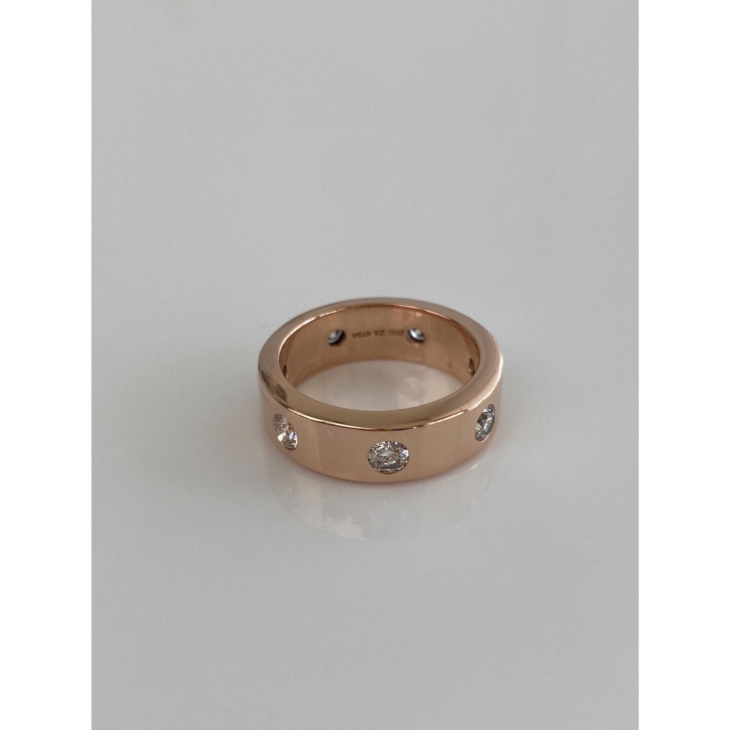 Vintage Solid 14k Rose Gold Diamond Ring Band - Size 6.25
