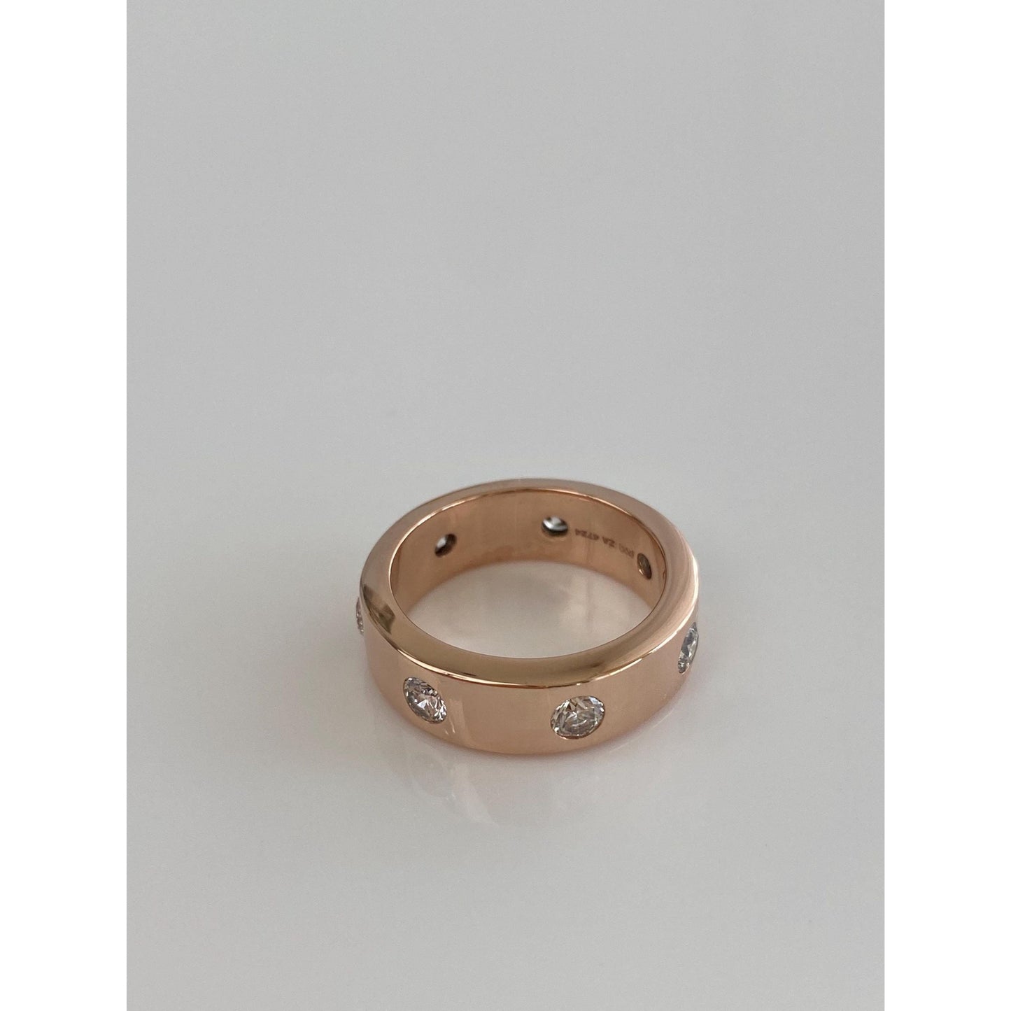 Vintage Solid 14k Rose Gold Diamond Ring Band - Size 6.25