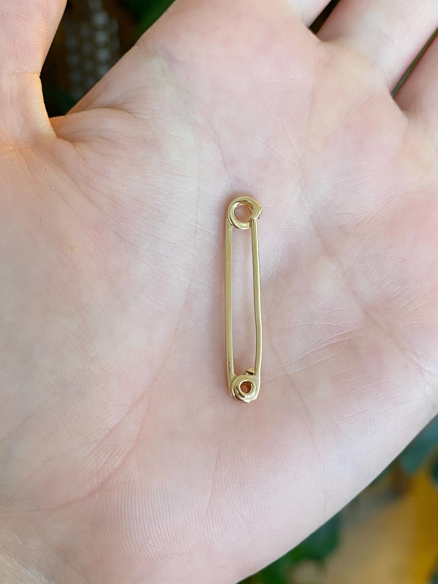Vintage Solid 14k Yellow Gold Safety Pin
