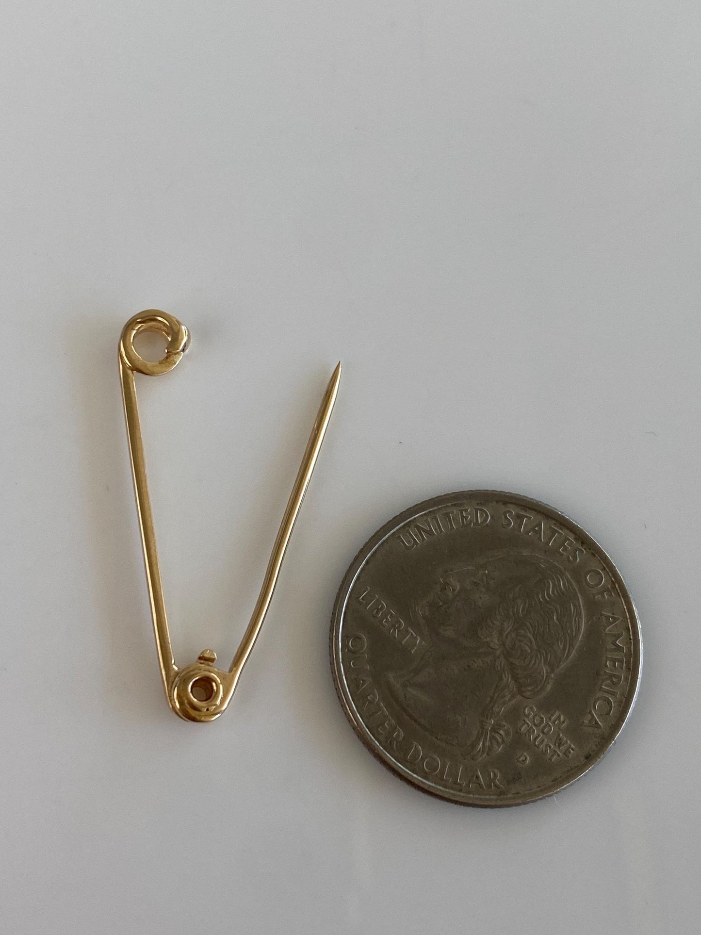 Vintage Solid 14k Yellow Gold Safety Pin