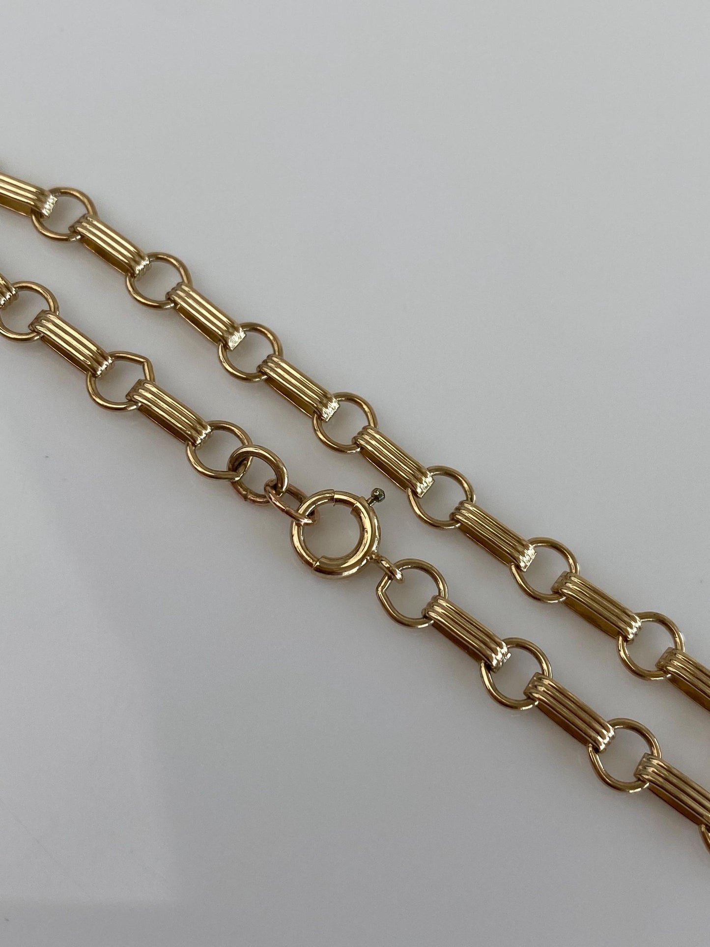 Vintage Solid 14k Yellow Gold Link Bracelet - 7.25 inches