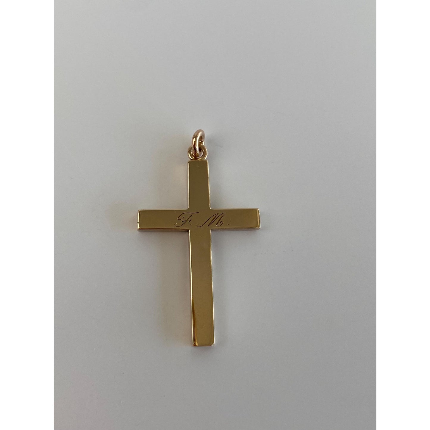 Vintage 10k Yellow Gold Scrollwork Cross Charm