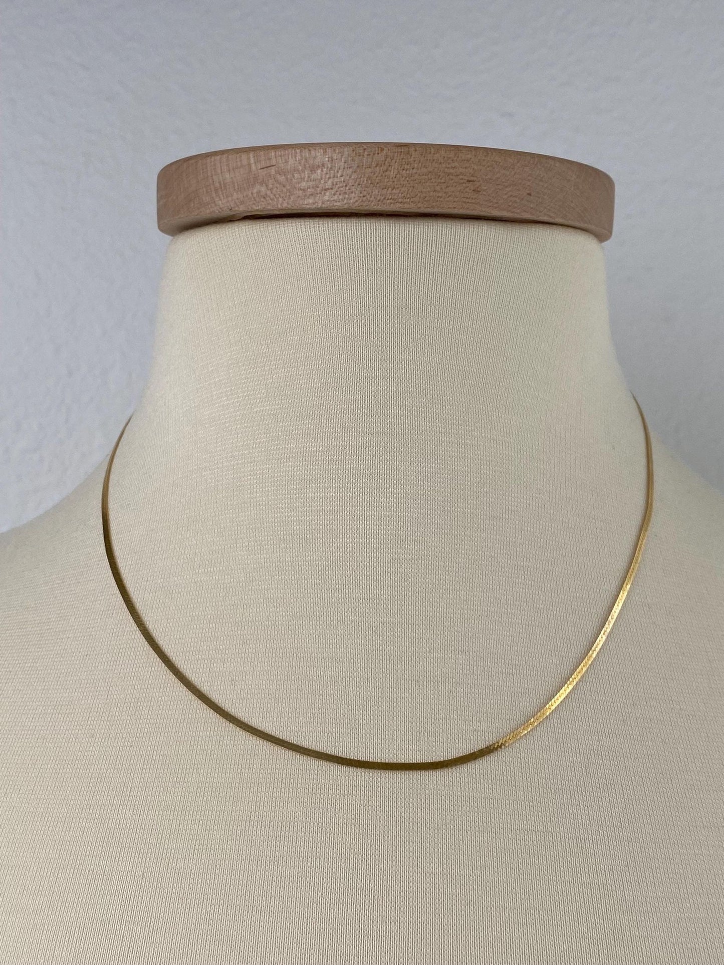 Vintage Solid 14k Yellow Gold Flat Chain Necklace - 18 inches