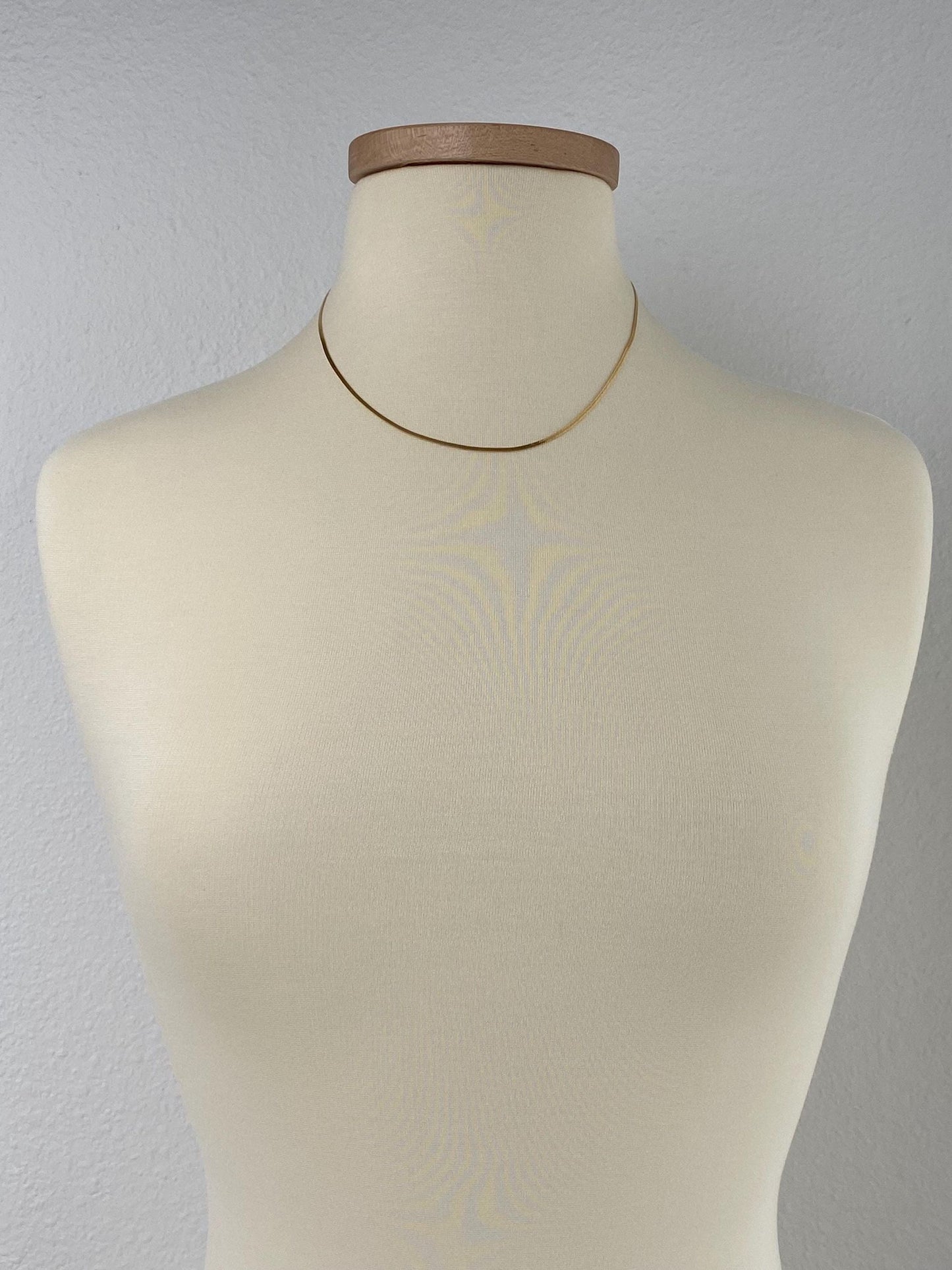 Vintage Solid 14k Yellow Gold Flat Chain Necklace - 18 inches