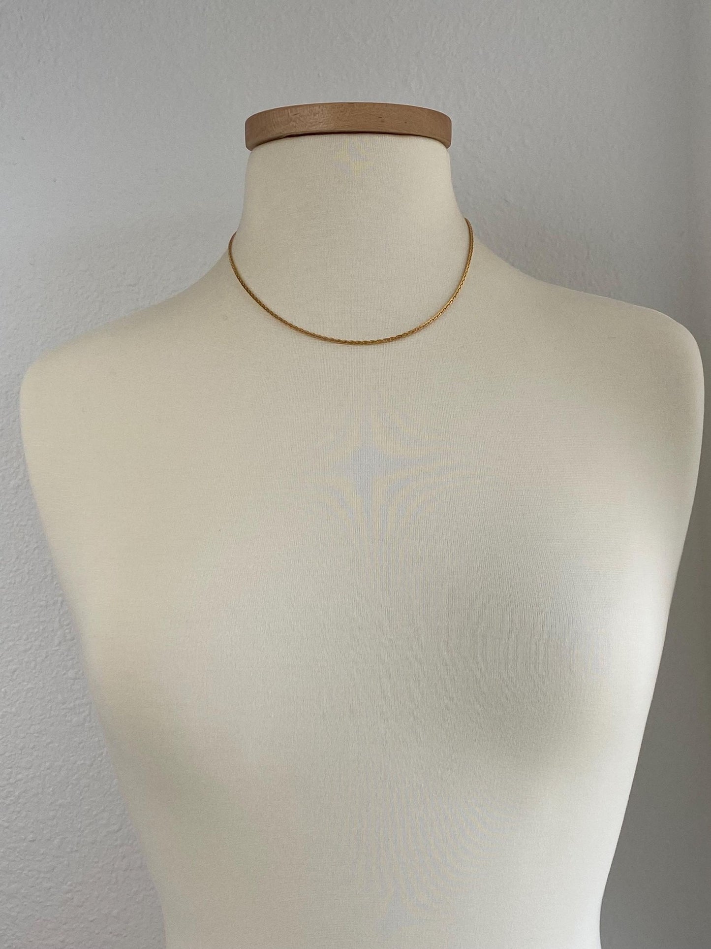Solid 14k Yellow Gold Square Wheat Style Chain Necklace - 18 inches