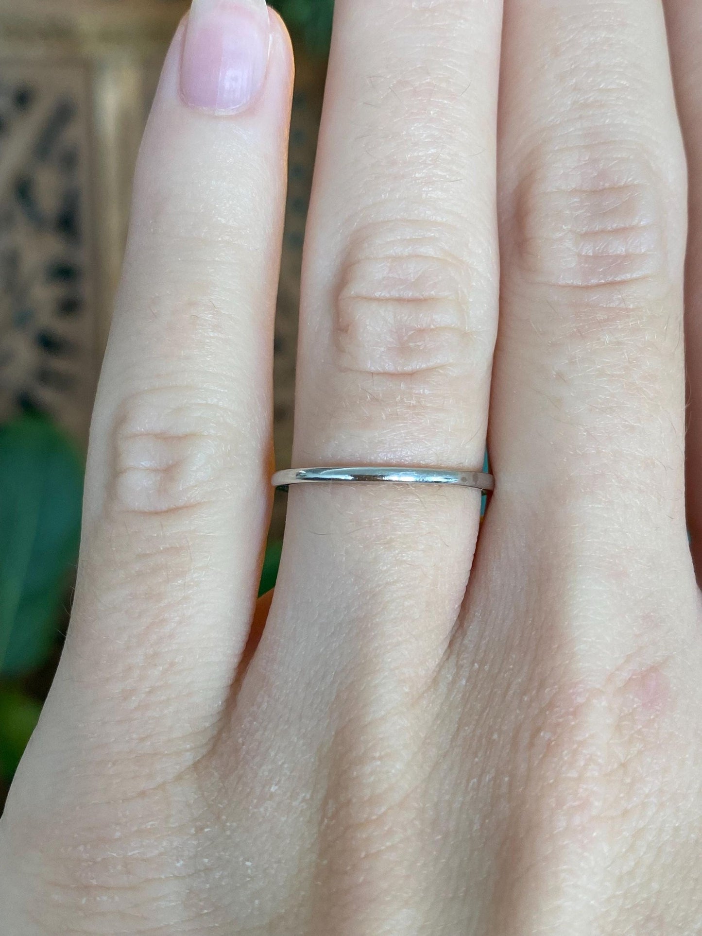 Vintage Solid Platinum Ring Band - Size 5.75