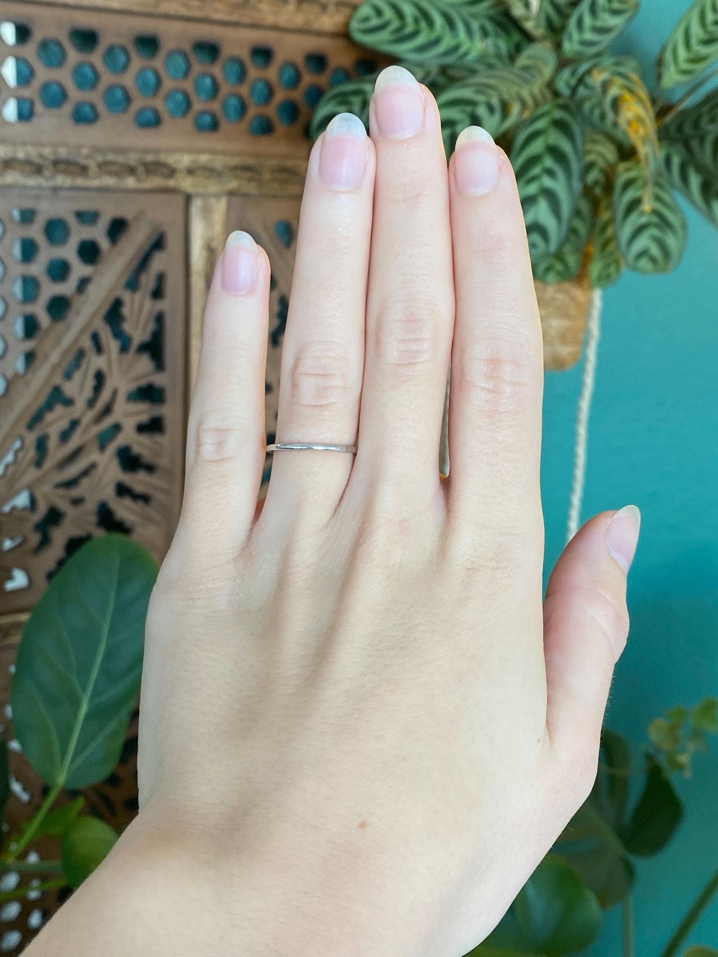 Vintage Solid Platinum Ring Band - Size 5.75