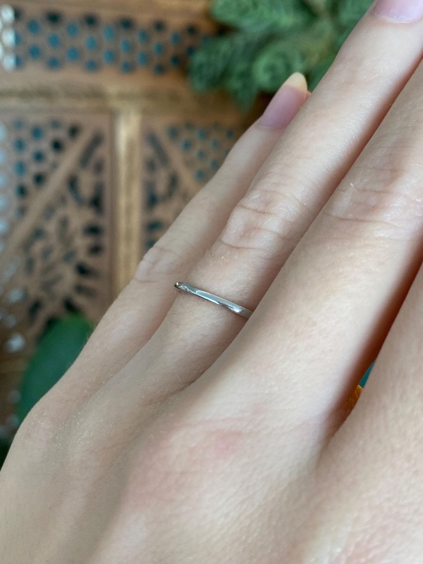 Vintage Solid Platinum Ring Band - Size 5.75