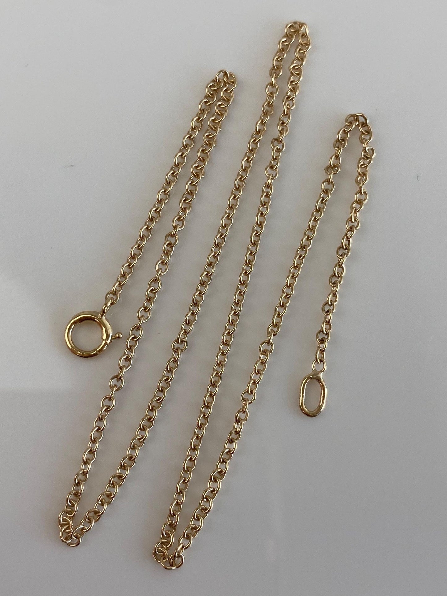 Vintage Solid 14k Yellow Gold Rolo Chain Necklace - 13.5 inches