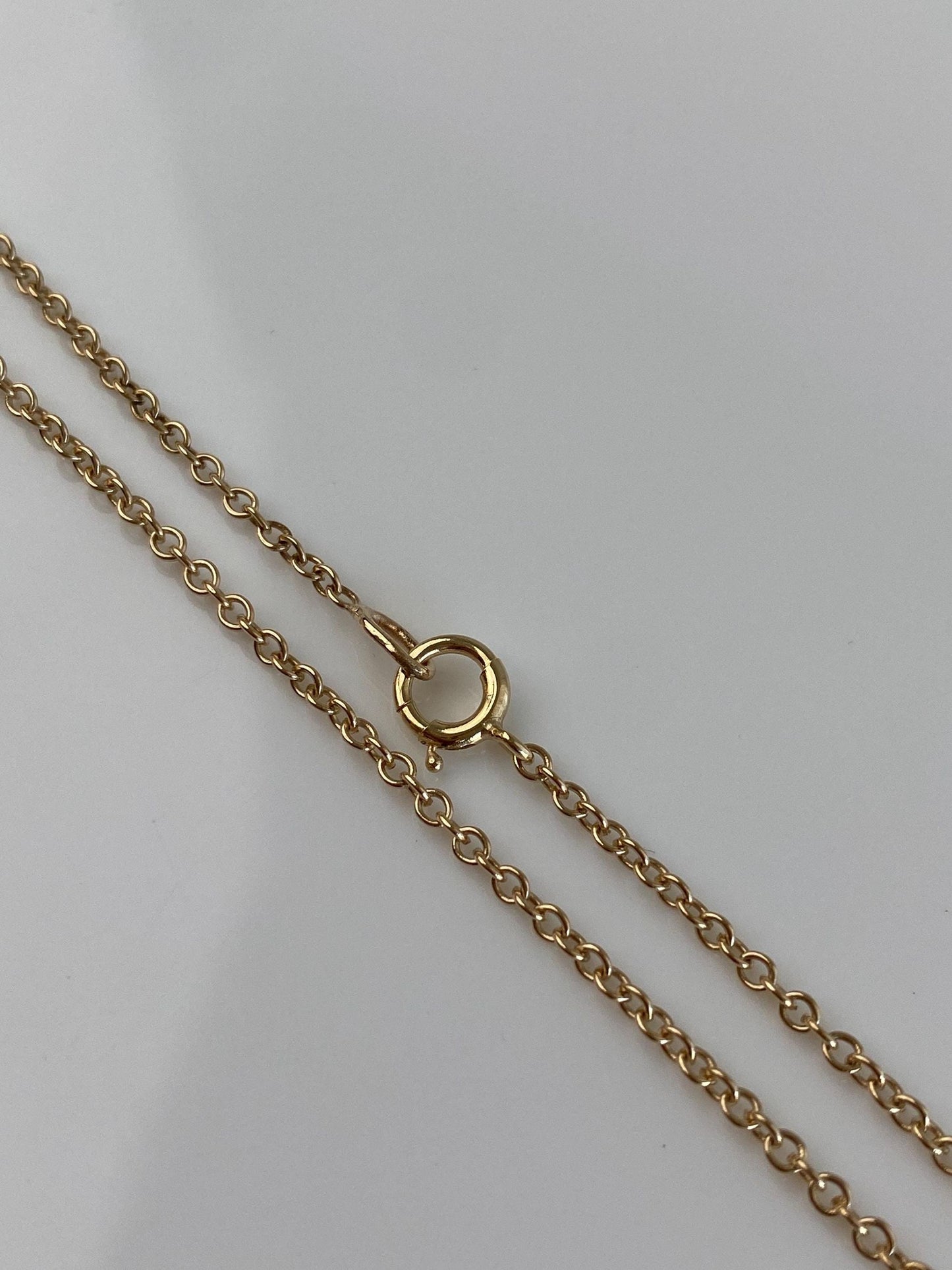 Vintage Solid 14k Yellow Gold Rolo Chain Necklace - 13.5 inches