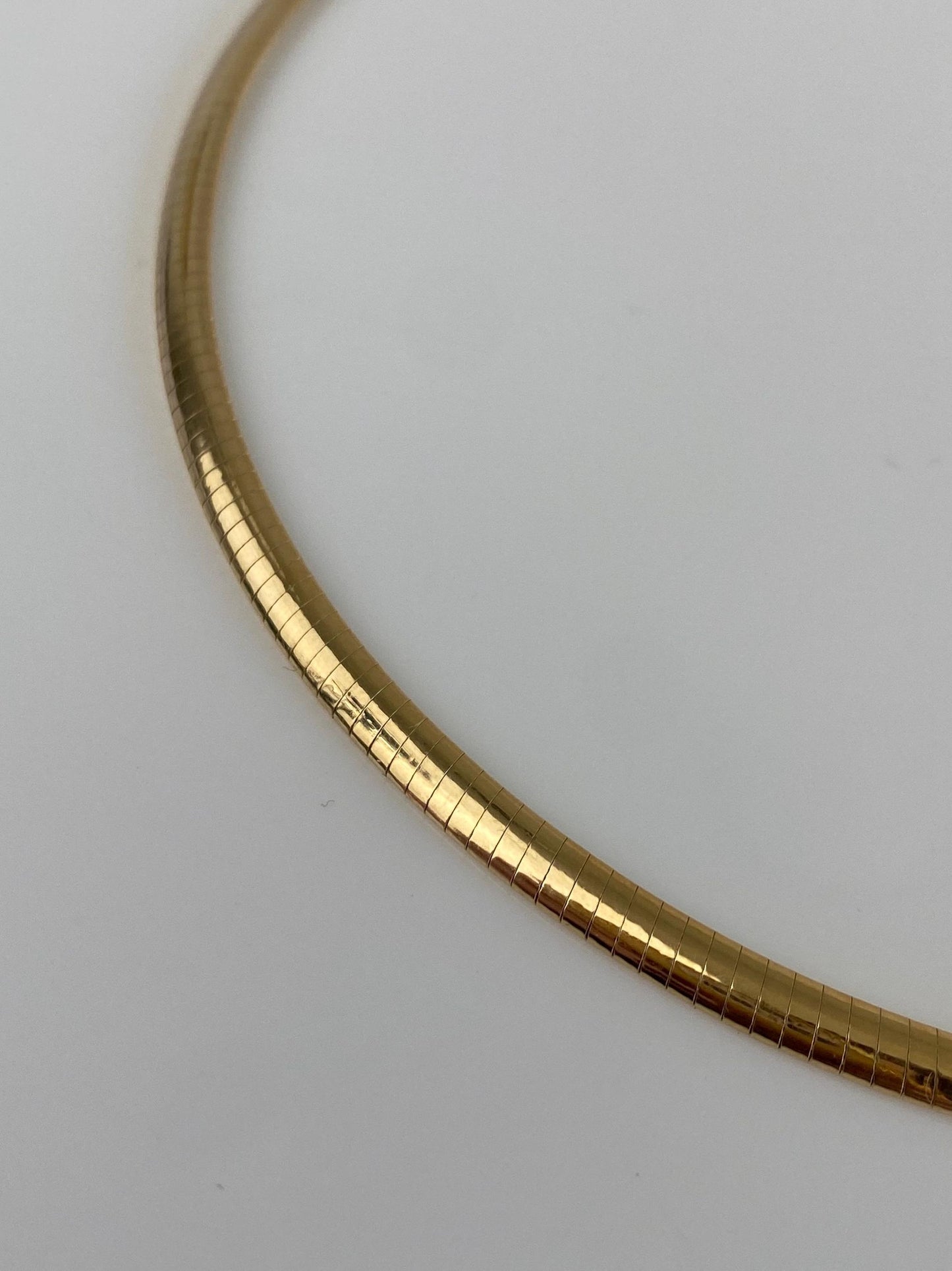 Vintage Solid 14k Yellow Gold Omega Chain Necklace - 16 inches