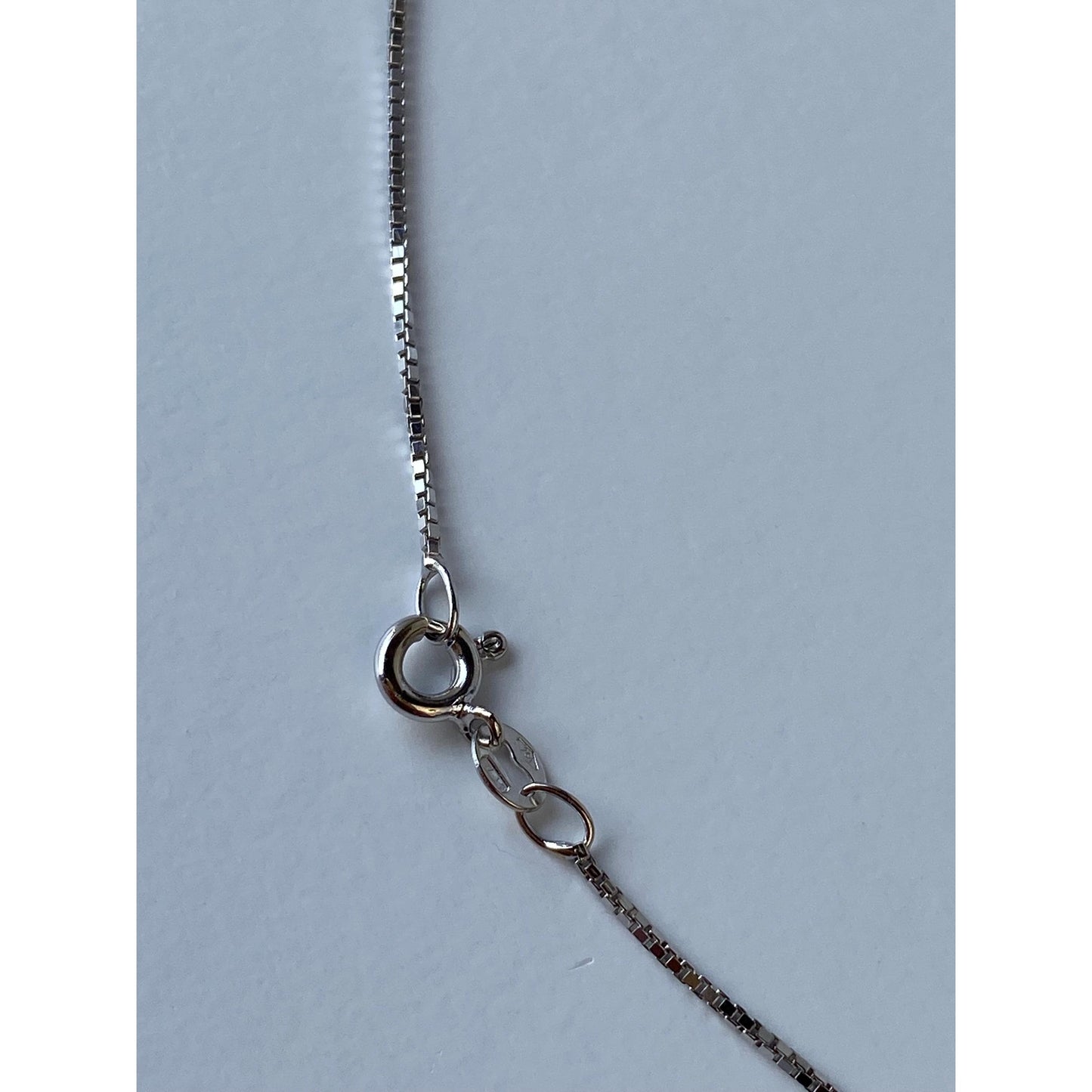 Vintage Solid 18k White Gold Box Chain Necklace - 19.5 inches