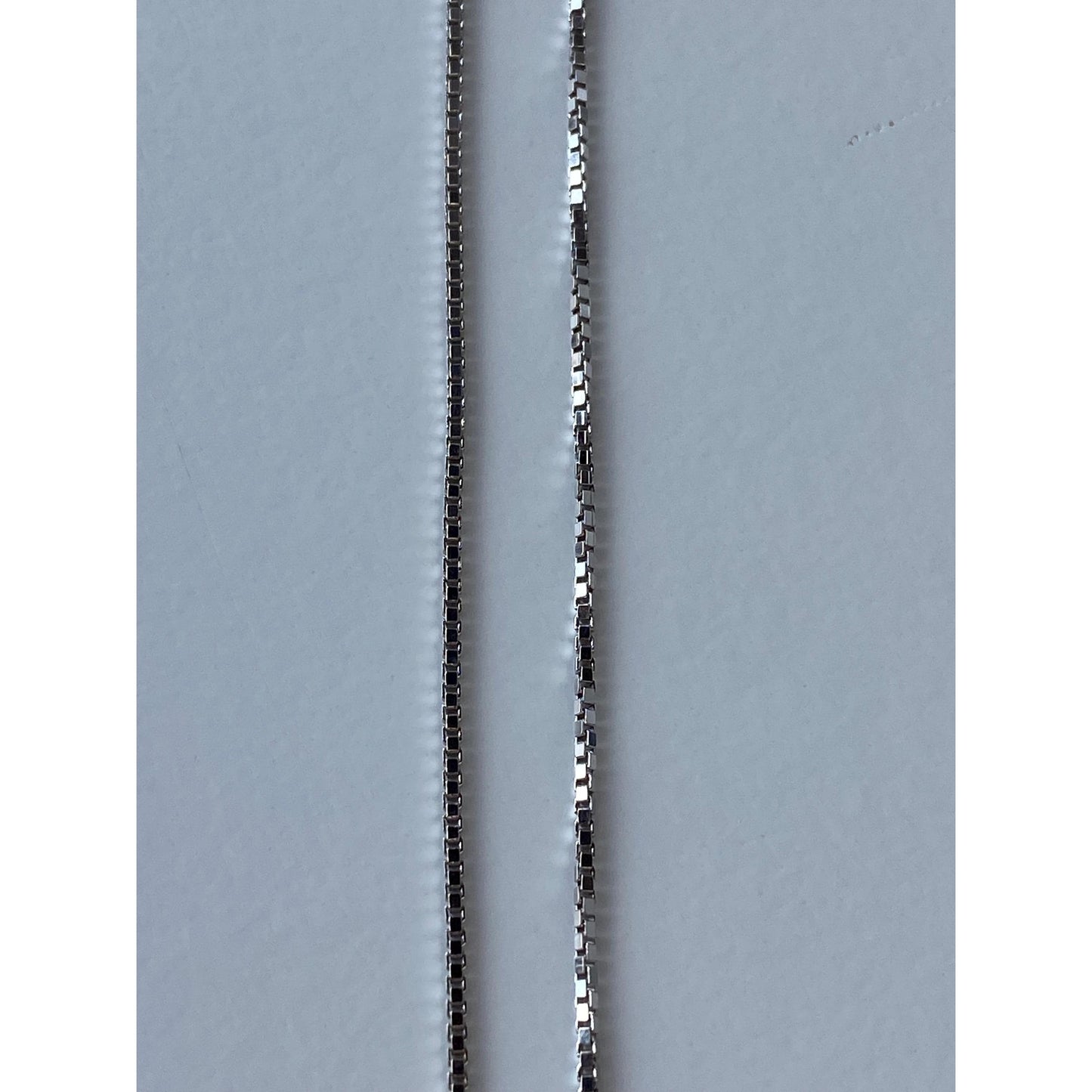 Vintage Solid 18k White Gold Box Chain Necklace - 19.5 inches