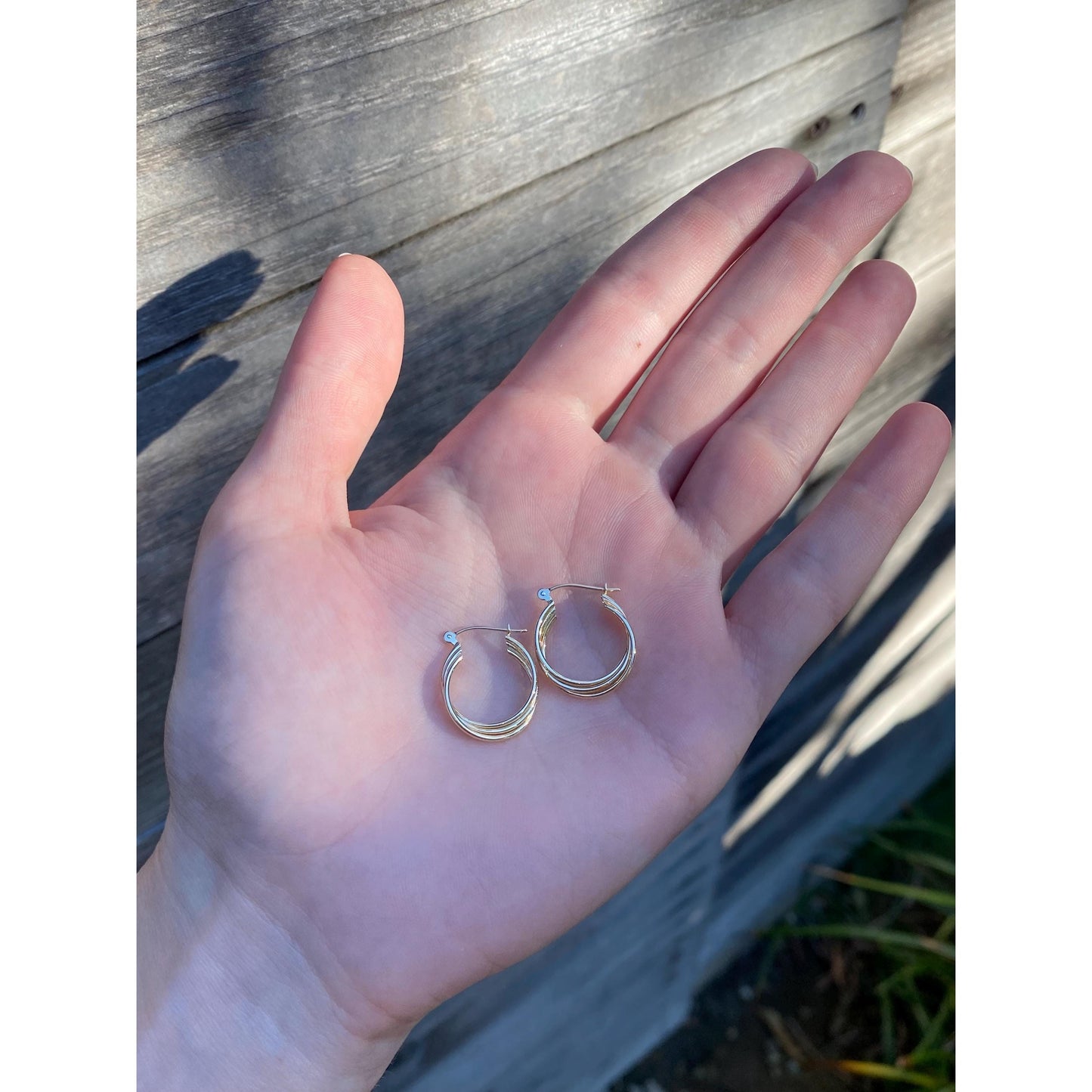 Vintage 14k Yellow Gold Layered Hoop Earrings