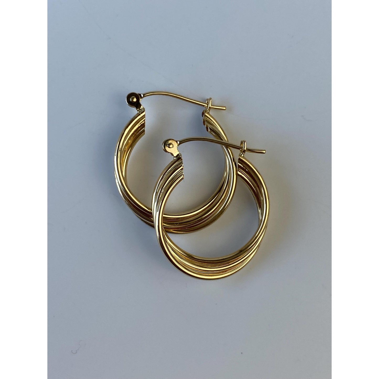Vintage 14k Yellow Gold Layered Hoop Earrings