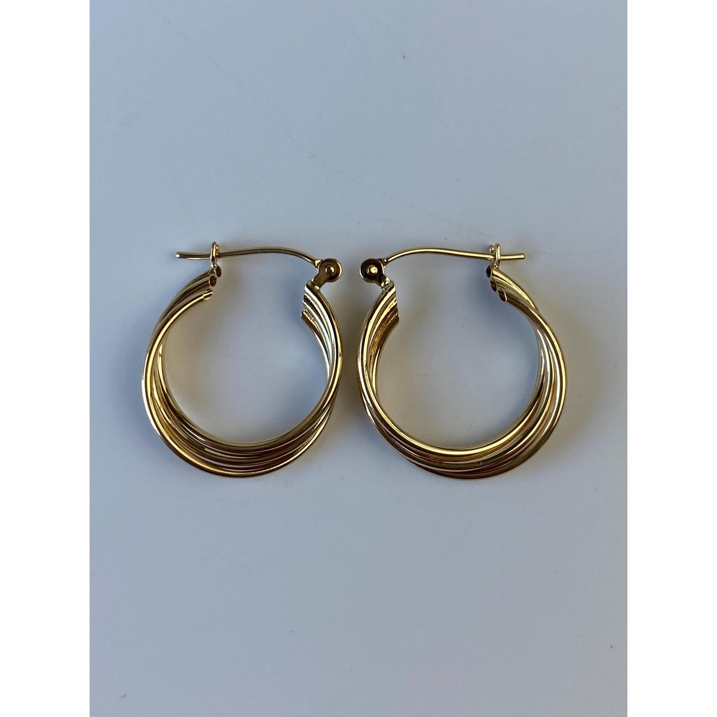Vintage 14k Yellow Gold Layered Hoop Earrings