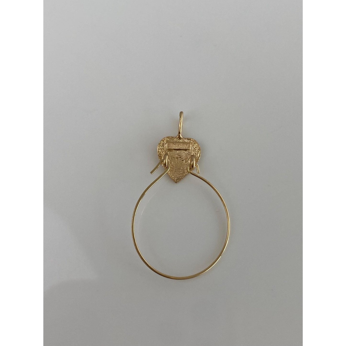 Vintage Solid 14k Yellow Gold Diamond Cut Heart Charm Holder Charm